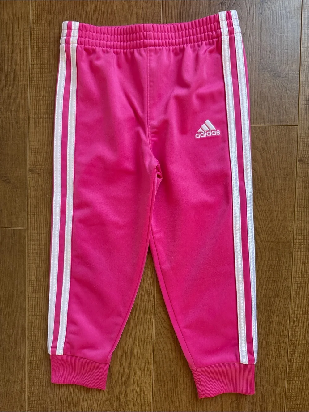 adidas Hot Pink Girls' Track Jacket & Pants Set with White Stripes